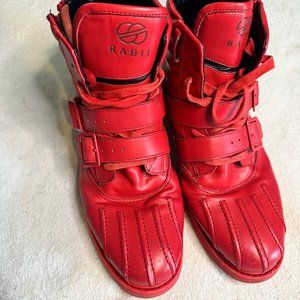 Men's Radii Red Leather Tennis Shoes